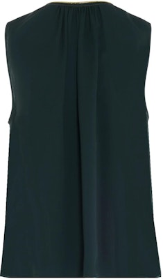 (Women) Tory Burch SS23 Sleeveless Contrast Trim Casual T-Shirt Green. 74822-309 Lookbook (Women) Tory Burch SS23 Sleeveless Contrast Trim Casual T-Shirt Green. 74822-309