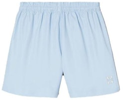 (Women) TORY BURCH SS23 Ice Blue Solid Elastic Waist Casual Shorts 148172-491 (Women) TORY BURCH SS23 Ice Blue Solid Elastic Waist Casual Shorts 148172-491