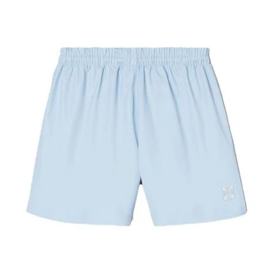 (Women) TORY BURCH SS23 Ice Blue Solid Elastic Waist Casual Shorts 148172-491