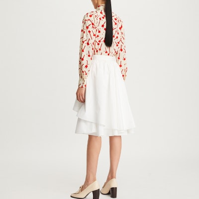 (Women) Tory Burch SS23 Lollipop Print Tie Long Sleeve Shirt Beige 144139-253 Shop (Women) Tory Burch SS23 Lollipop Print Tie Long Sleeve Shirt Beige 144139-253