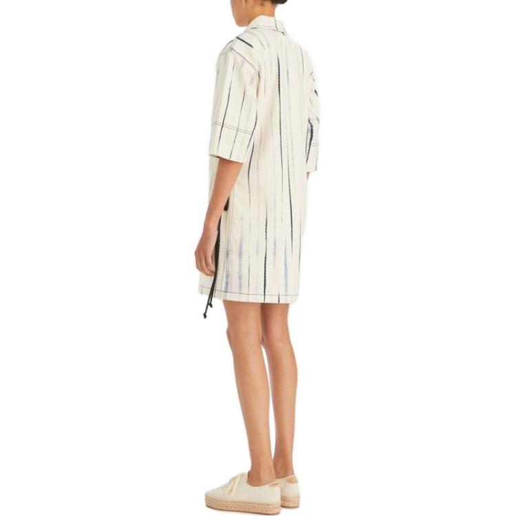 Purchase (Women) TORY BURCH SS23 Striped Print Short Sleeve Shirt Dress Women Multicolor 138404-422