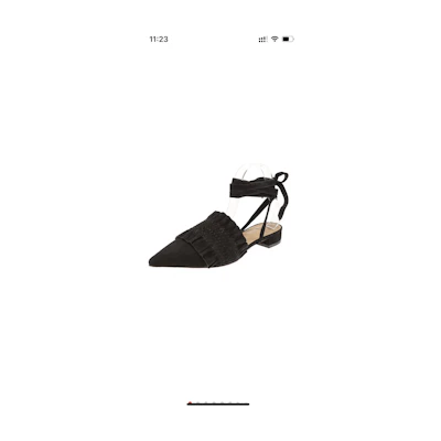 (W) TORY BURCH Strappy Shoe 'Black Ruffle Edge'