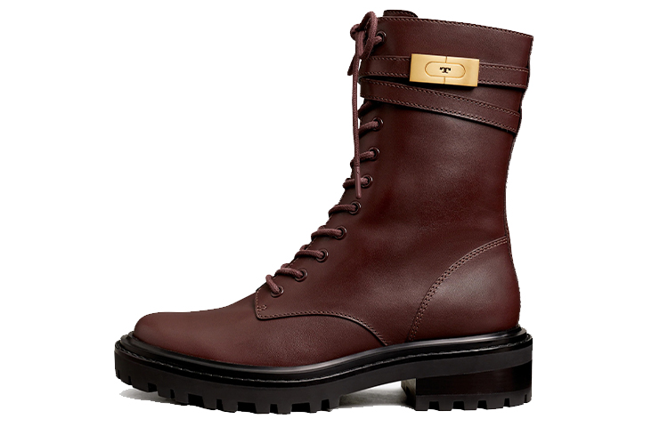 (W) TORY BURCH T Hardware Lug-Sole 'Burgundy'