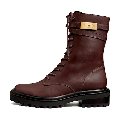 (W) TORY BURCH T Hardware Lug-Sole 'Burgundy'