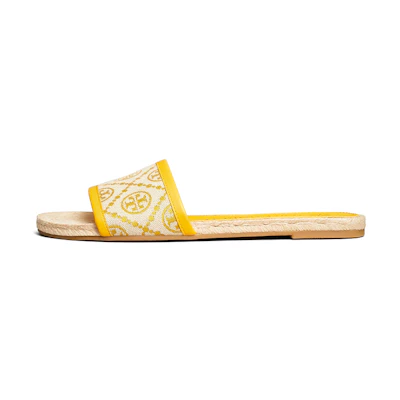 (W) TORY BURCH T Monogram 'Open-Toe Fisherman Sandal Goldfinch'
