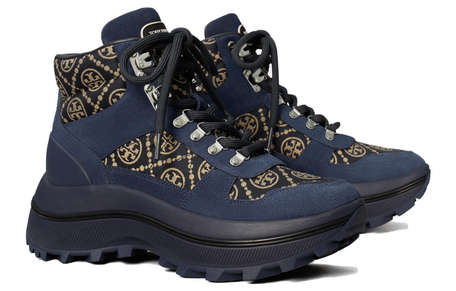 (W) TORY BURCH T Monogram Ankle Boots 'Deep Navy CMFT Lace-Up' 圖 2