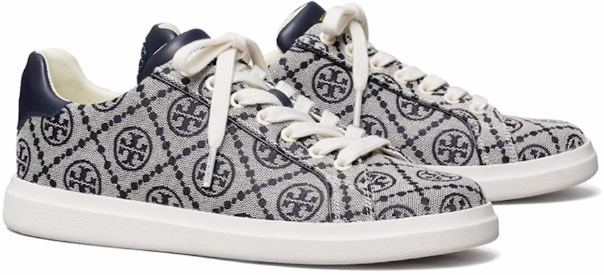(W) TORY BURCH T Monogram Court 'Simplicity Blue' Sneakers Biru 81249-416 Order (W) TORY BURCH T Monogram Court 'Simplicity Blue' Sneakers Biru 81249-416