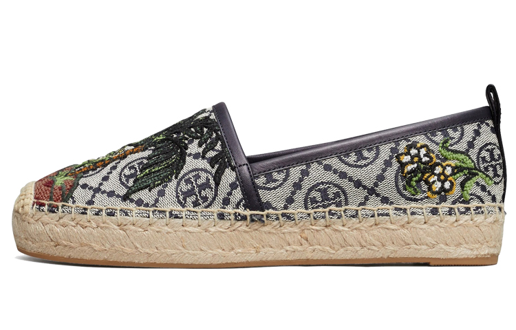(Women) TORY BURCH T Monogram Embroidered Round Toe 'Navy' 86653-960