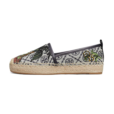 (W) TORY BURCH T Monogram Embroidered Round Toe 'Navy'