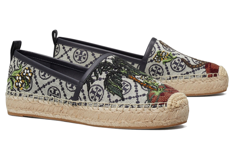 (W) TORY BURCH T Monogram Embroidered Round Toe 'Navy' 圖 3