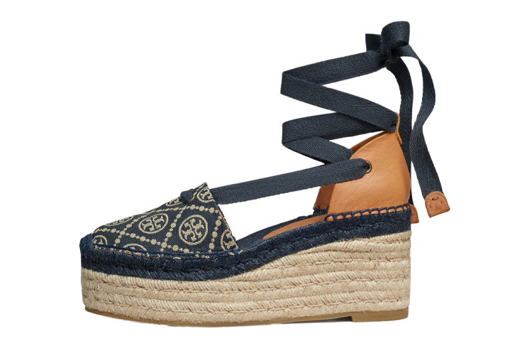 (Women) Tory Burch T Monogram Platform Sandals Women Blue 134913-400