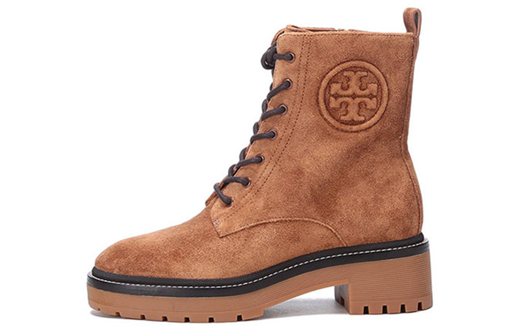 (W) TORY BURCH TB Suede Lace-Up Ankle Boots 'Brown'