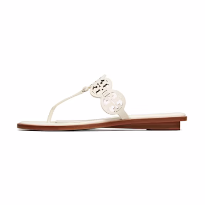 (W) TORY BURCH Tiny Miller Thong 'Ivory White'