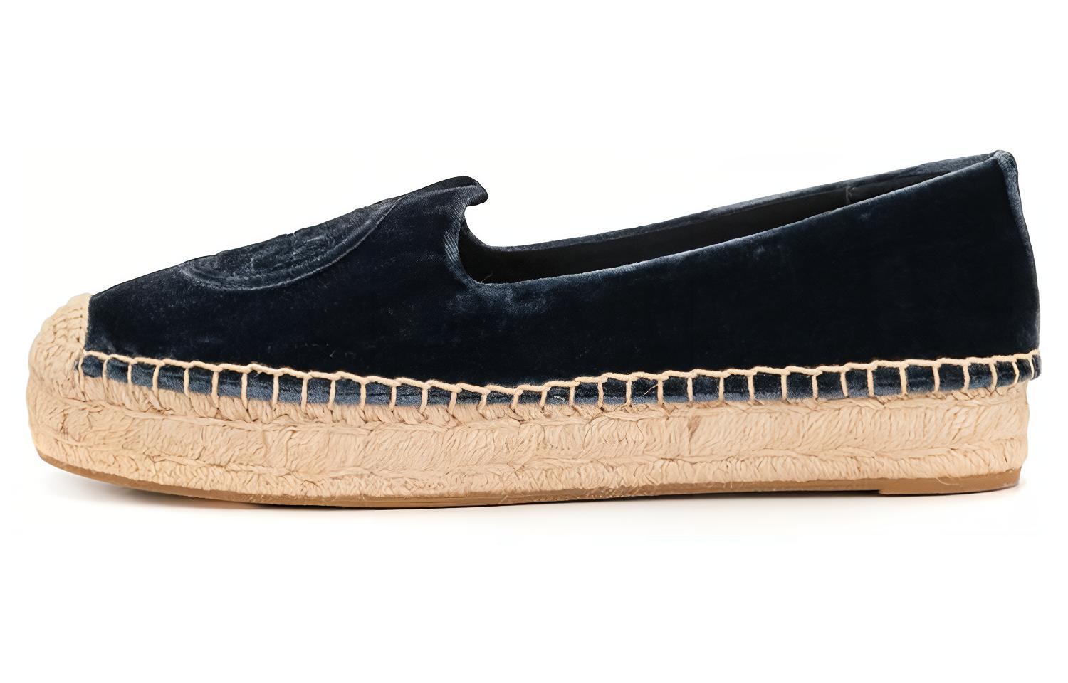 (Women) TORY BURCH Velvet Espadrille Flats 'Blue' 582384-60