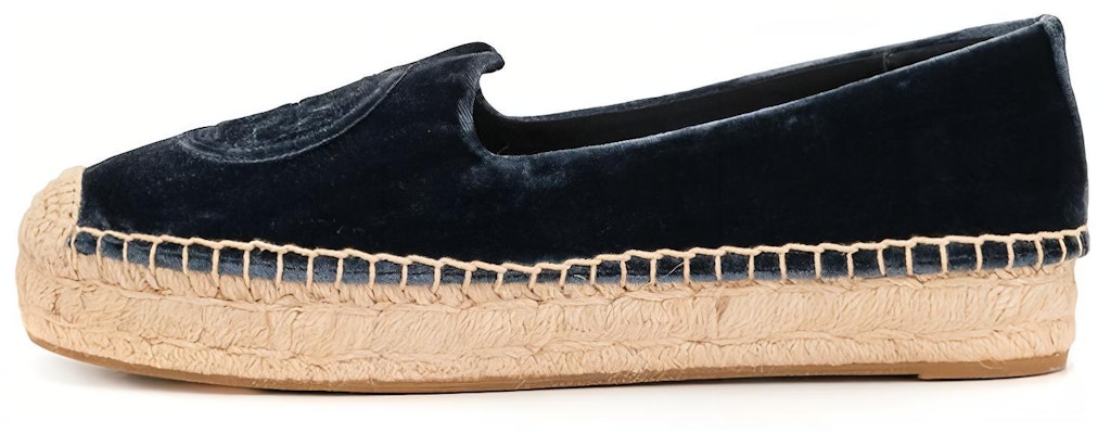 (Women) TORY BURCH Velvet Espadrille Flats 'Blue' 582384-60 Buy (Women) TORY BURCH Velvet Espadrille Flats 'Blue' 582384-60