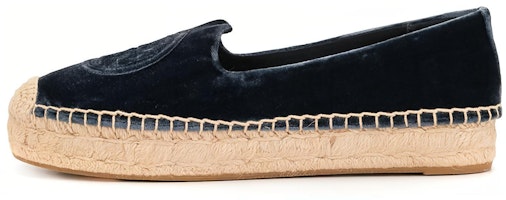 (Women) TORY BURCH Velvet Espadrille Flats 'Blue' 582384-60 (Women) TORY BURCH Velvet Espadrille Flats 'Blue' 582384-60