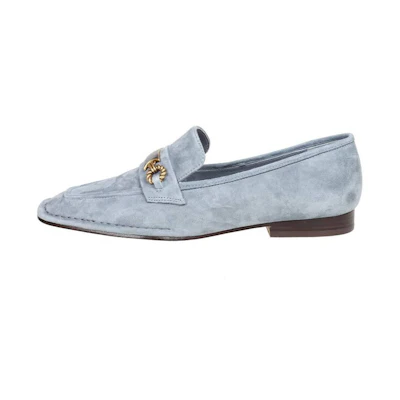 (W) TORY BURCH Velvet Loafers 'Light Blue'
