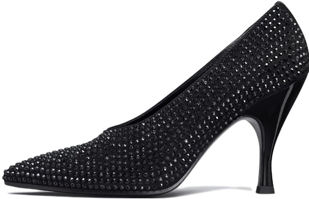 (Women) TORY BURCH Velvet Slip-On Stiletto 'Black' 143642-003 Buy (Women) TORY BURCH Velvet Slip-On Stiletto 'Black' 143642-003