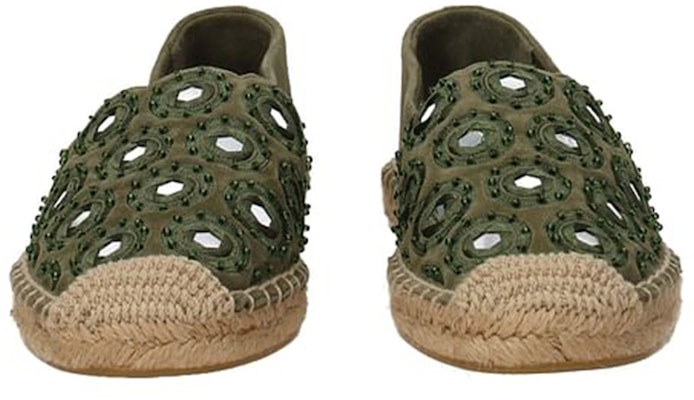 (Women) TORY BURCH Velvet Suede Espadrille Flats 'Green' 43018-305 Lookbook (Women) TORY BURCH Velvet Suede Espadrille Flats 'Green' 43018-305