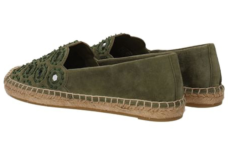Shop (Women) TORY BURCH Velvet Suede Espadrille Flats 'Green' 43018-305