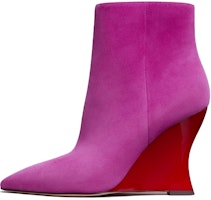 (Women) TORY BURCH Velvet Zip Wedge Booties 'Purple Fashion' 144478-650 (Women) TORY BURCH Velvet Zip Wedge Booties 'Purple Fashion' 144478-650