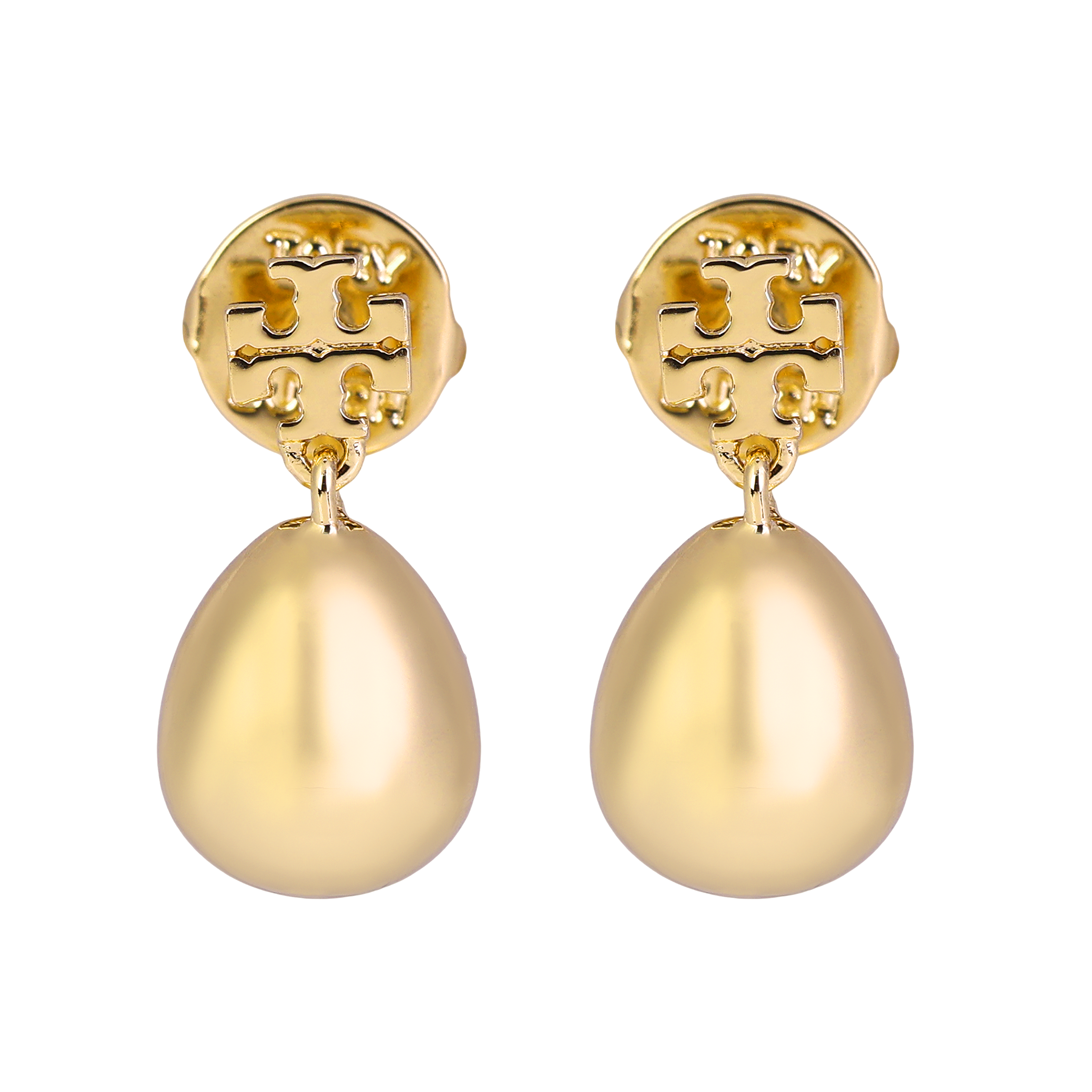 (Women) Tory Burch Waterdrop Brass Earrings for Women in Gold. 157215720