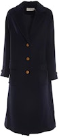 (Women) TORY BURCH Wool Coat with Logo - Blue. 88377-411 (Women) TORY BURCH Wool Coat with Logo - Blue. 88377-411