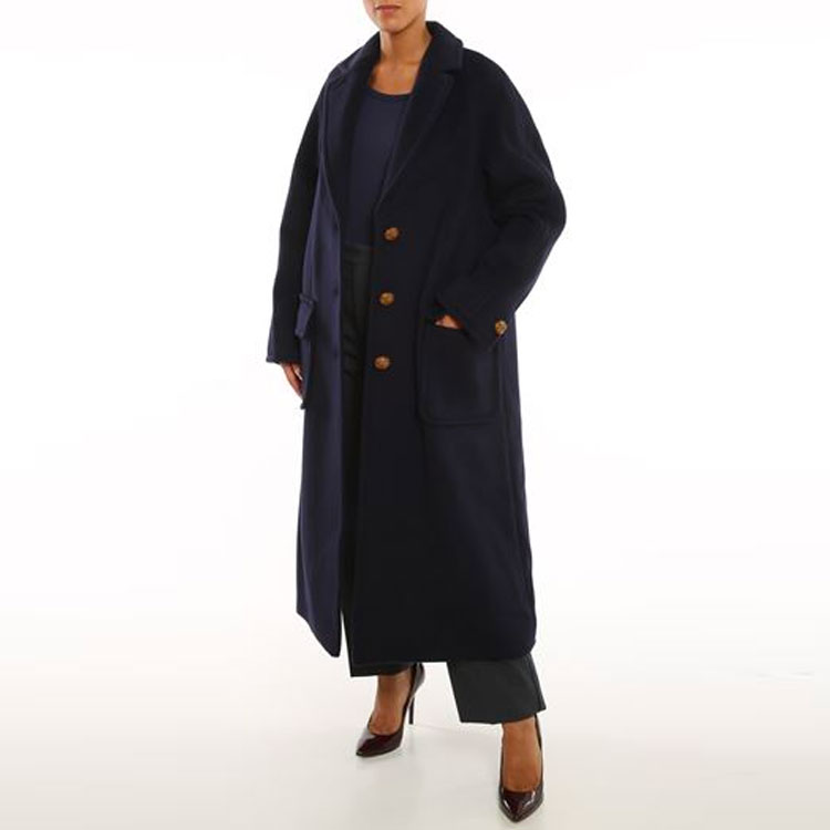 Purchase (Women) TORY BURCH Wool Coat with Logo - Blue. 88377-411