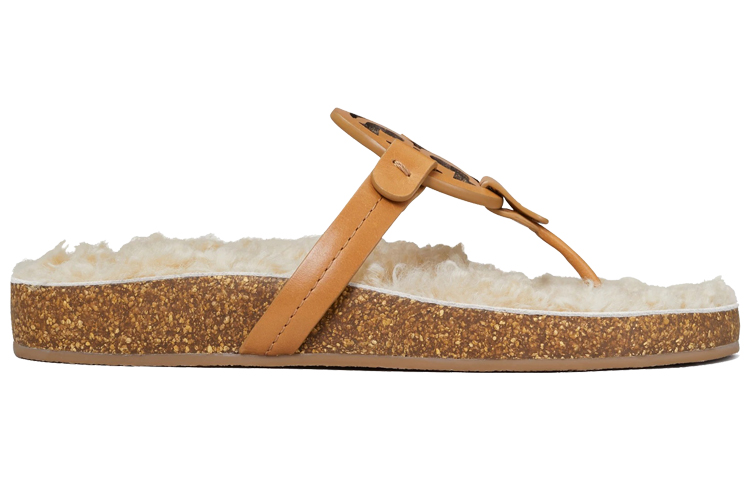 (W) TORY BURCH Wool Herringbone Slippers 'Khaki' 圖 2