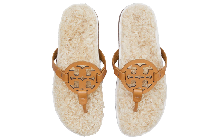 (W) TORY BURCH Wool Herringbone Slippers 'Khaki' 圖 4