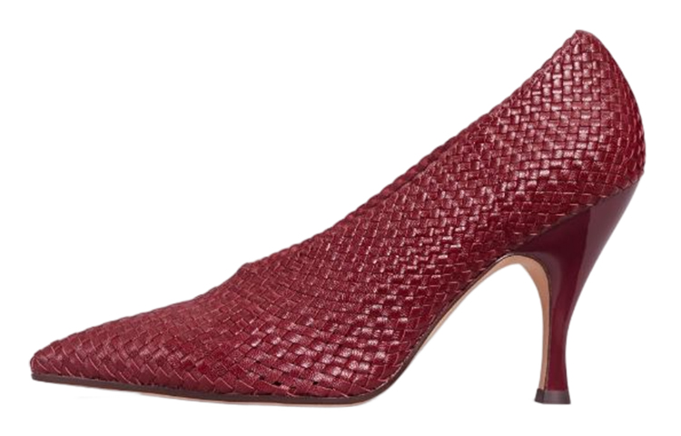 (Women) TORY BURCH Woven Leather Stiletto 'Red' 142237-500