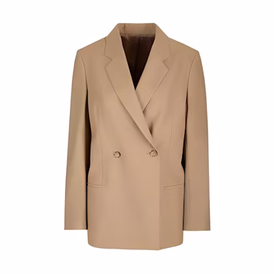 (Women) TOTEME Beige Double-Breasted Long Sleeve Blazer 234WRZ875FB0066091