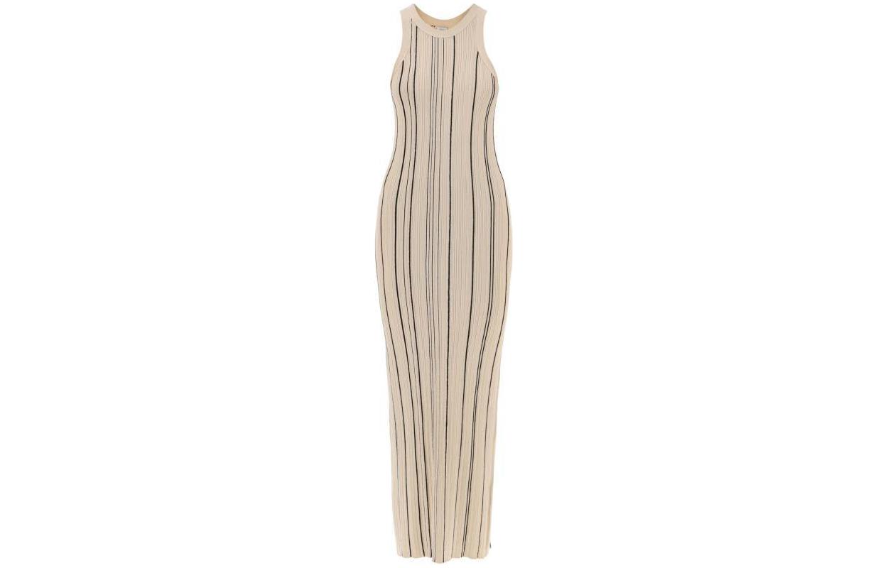 (Women) TOTEME  Beige Sleeveless Striped Long Slim-Fit Dress 242WRD2305YA0044125