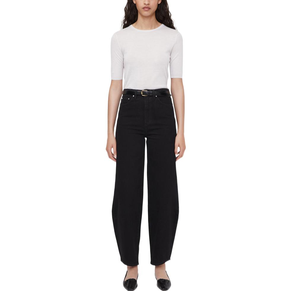 Lookbook (W) TOTEME 黑色高腰宽松阔腿九分牛仔裤. 213-238-739-204