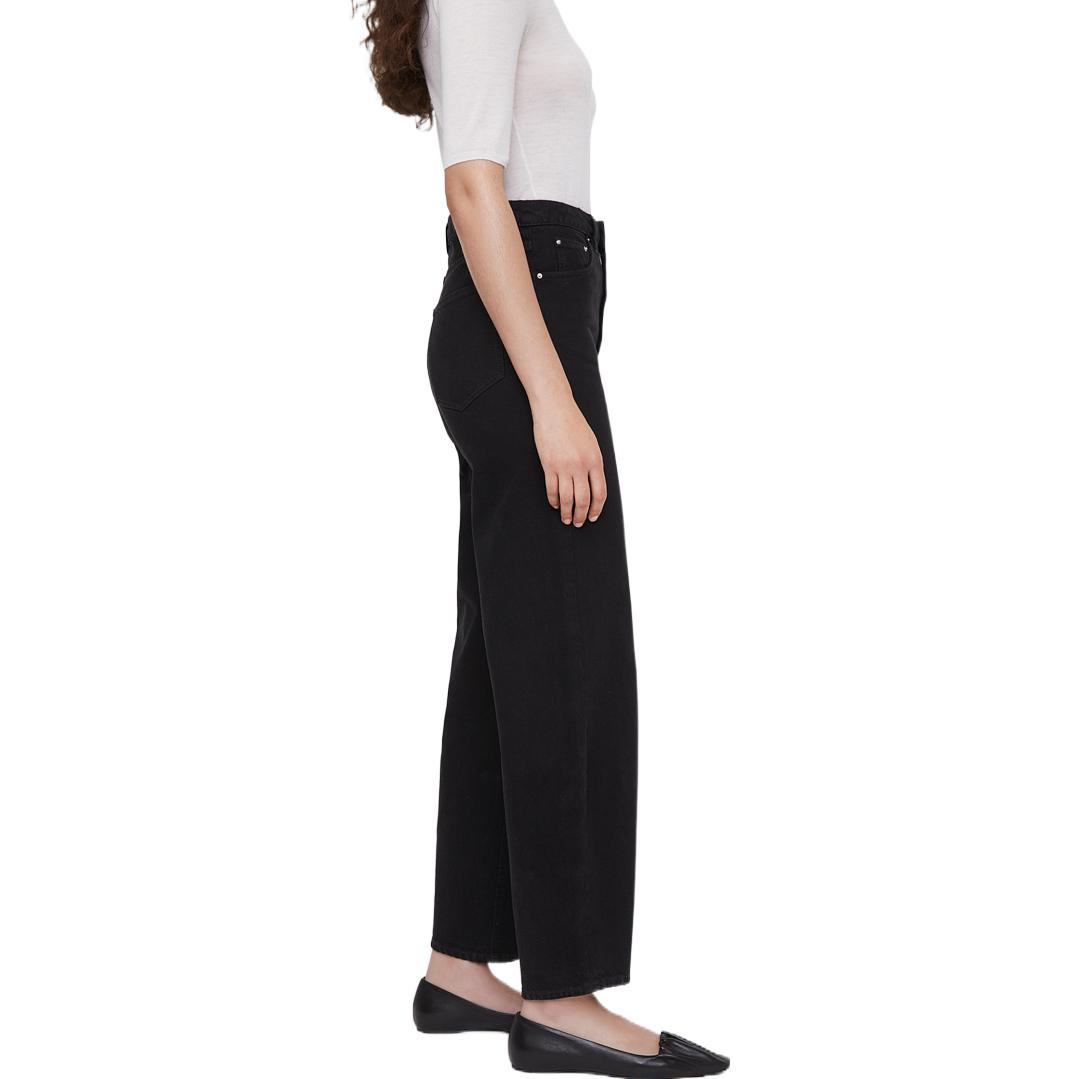Purchase (W) TOTEME 黑色高腰宽松阔腿九分牛仔裤. 213-238-739-204