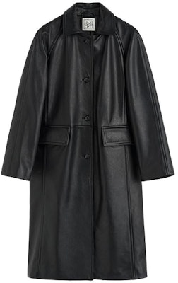 (W) TOTEME Abrigo Negro de Cuero Recto con Mangas Raglán 234WRTWOU052LE0007001 Buy (W) TOTEME Abrigo Negro de Cuero Recto con Mangas Raglán 234WRTWOU052LE0007001
