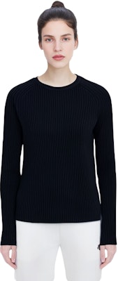 (W) TOTEME Sweater Hitam Slim-Fit Lengan Panjang Bulu Merino Ribbed. 234WRTWTP182YA0008001 Purchase (W) TOTEME Sweater Hitam Slim-Fit Lengan Panjang Bulu Merino Ribbed. 234WRTWTP182YA0008001