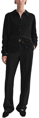 (W) TOTEME 黑色单排扣羊绒毛衣 - 柔软舒适秋季穿搭 243WRT0347YA0016001 Lookbook (W) TOTEME 黑色单排扣羊绒毛衣 - 柔软舒适秋季穿搭 243WRT0347YA0016001