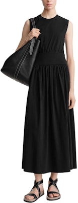 (W) TOTEME Hitam Tanpa Lengan Midi Dress dengan Pinggang Ketat. 2326022770 Details for (W) TOTEME Hitam Tanpa Lengan Midi Dress dengan Pinggang Ketat. 2326022770