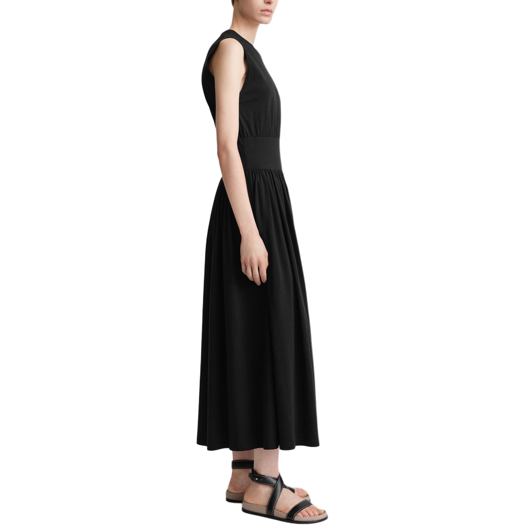 Cheap (W) TOTEME Hitam Tanpa Lengan Midi Dress dengan Pinggang Ketat. 2326022770