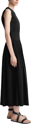 (W) TOTEME Hitam Tanpa Lengan Midi Dress dengan Pinggang Ketat. 2326022770 Cheap (W) TOTEME Hitam Tanpa Lengan Midi Dress dengan Pinggang Ketat. 2326022770