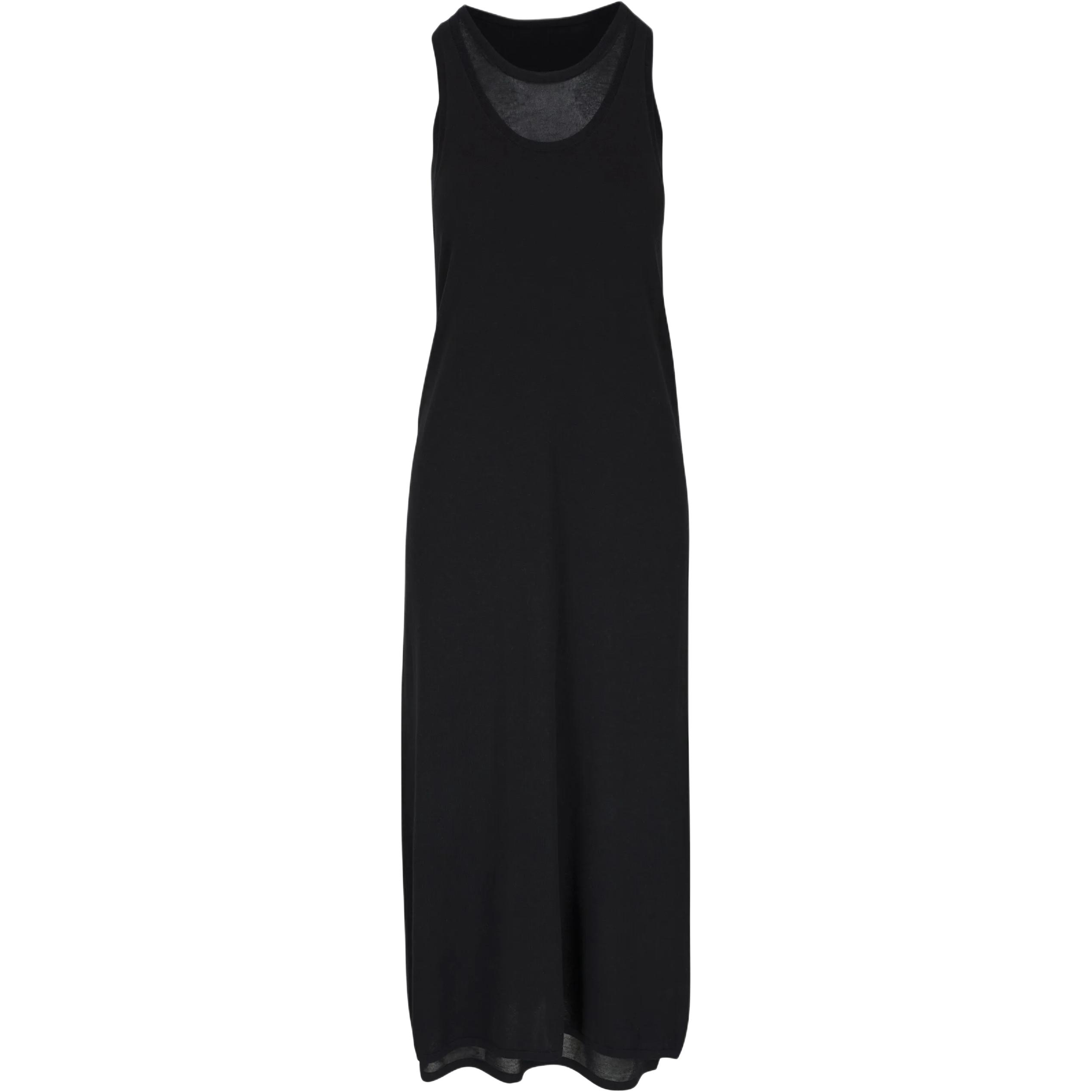(Women) TOTEME  Black Sleeveless Long Fitted Solid Color Dress 243WRD0128YA0079001