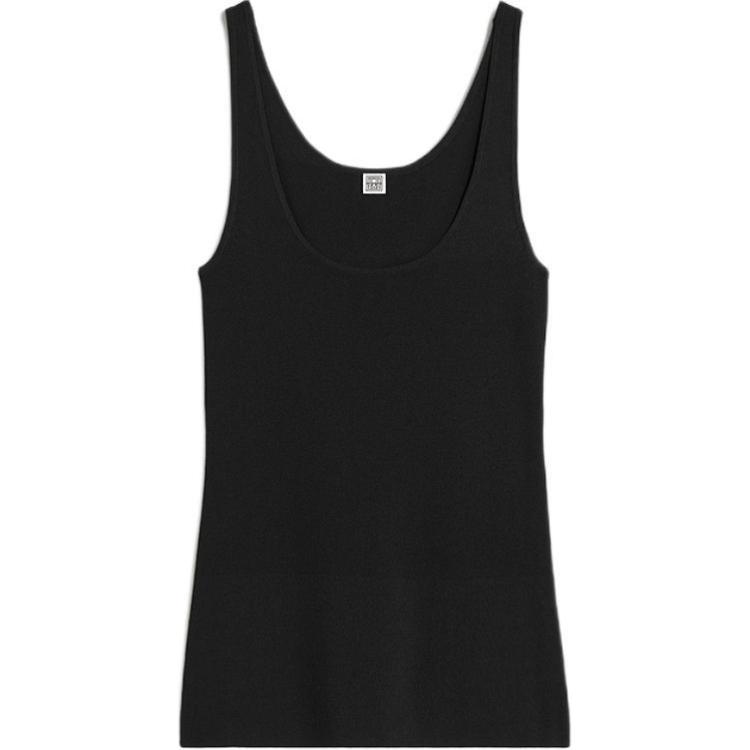 (Women) TOTEME  Black Slim-Fit Knit Tank Top - Early Fall 2024 243WRT0349YA0080001