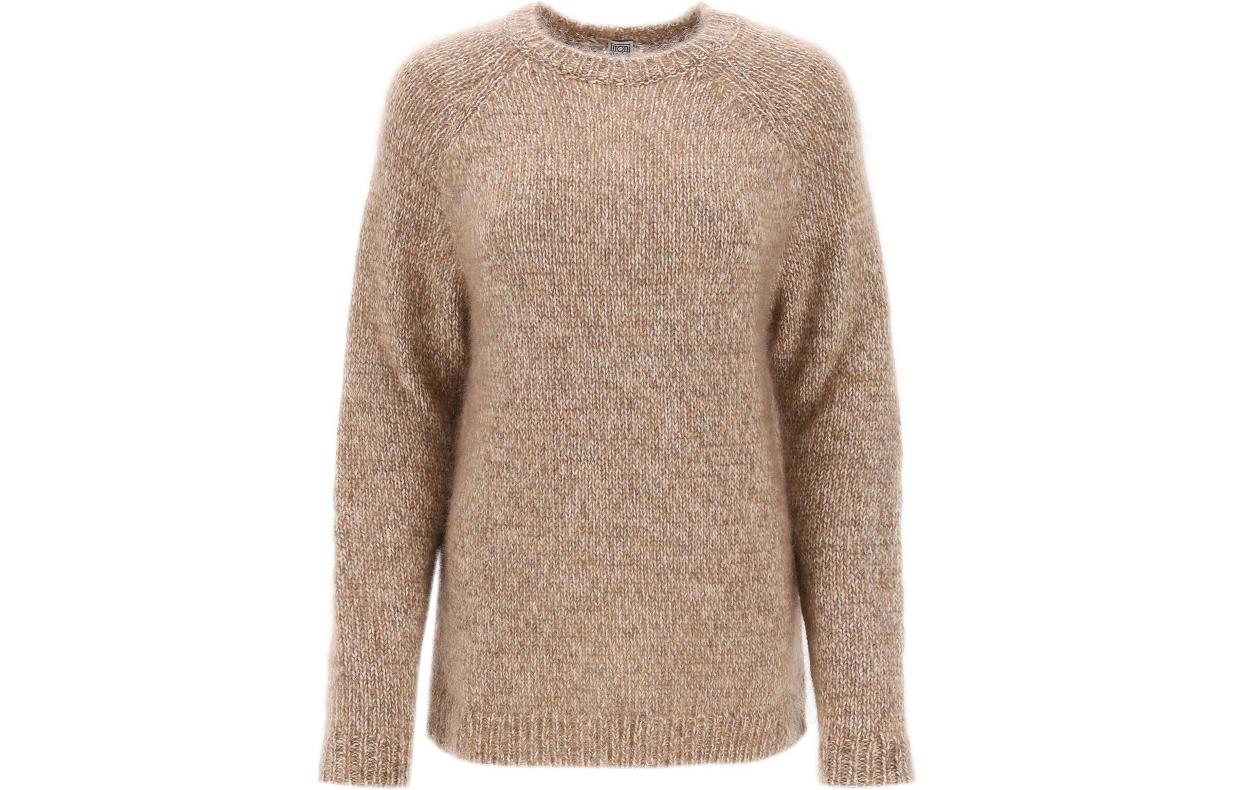 (Women) TOTEME  Brown Solid Color Crewneck Long Sleeve Sweater. 234WRTWTP224YA0015073