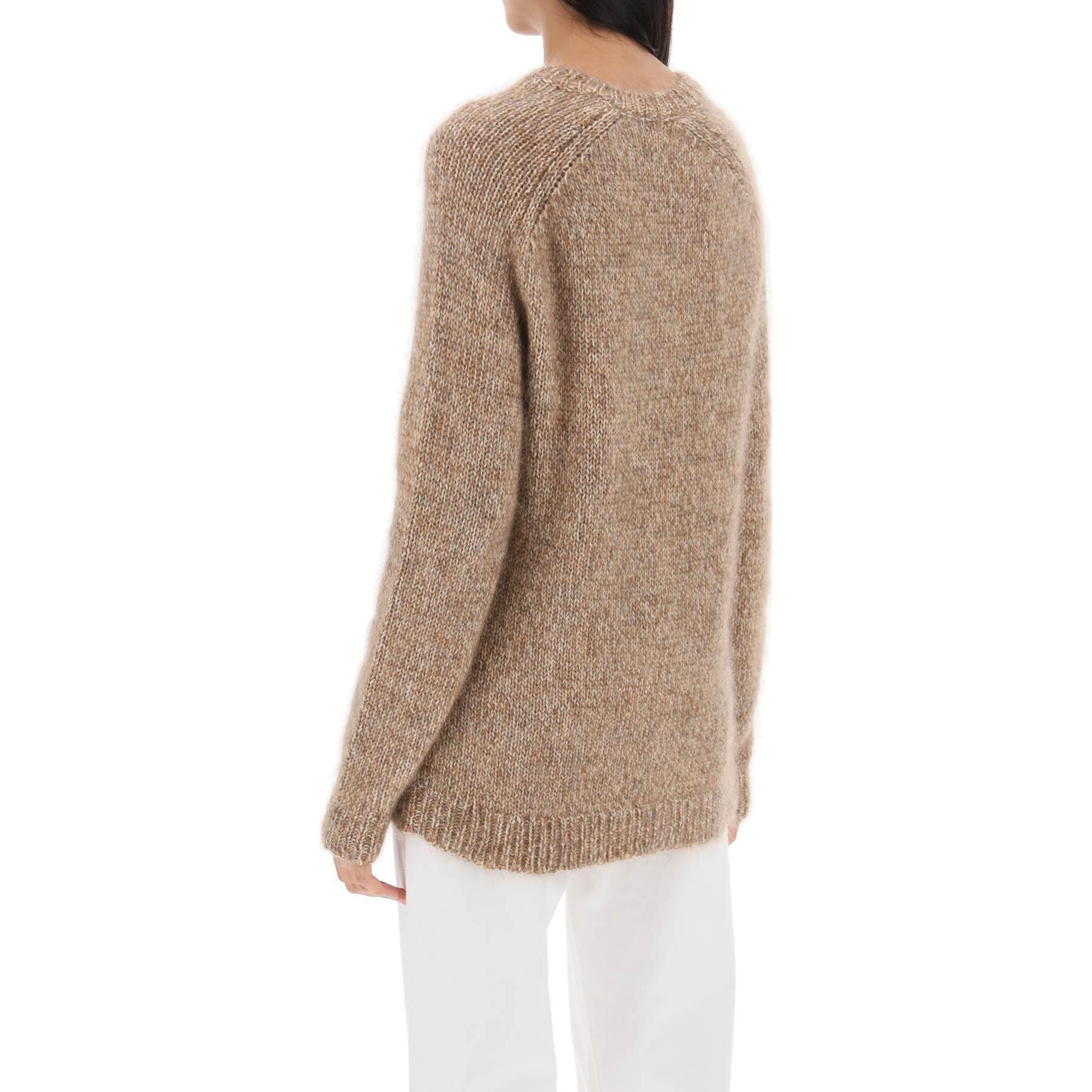 Shop (W) TOTEME 棕色纯色圆领长袖毛衣. 234WRTWTP224YA0015073