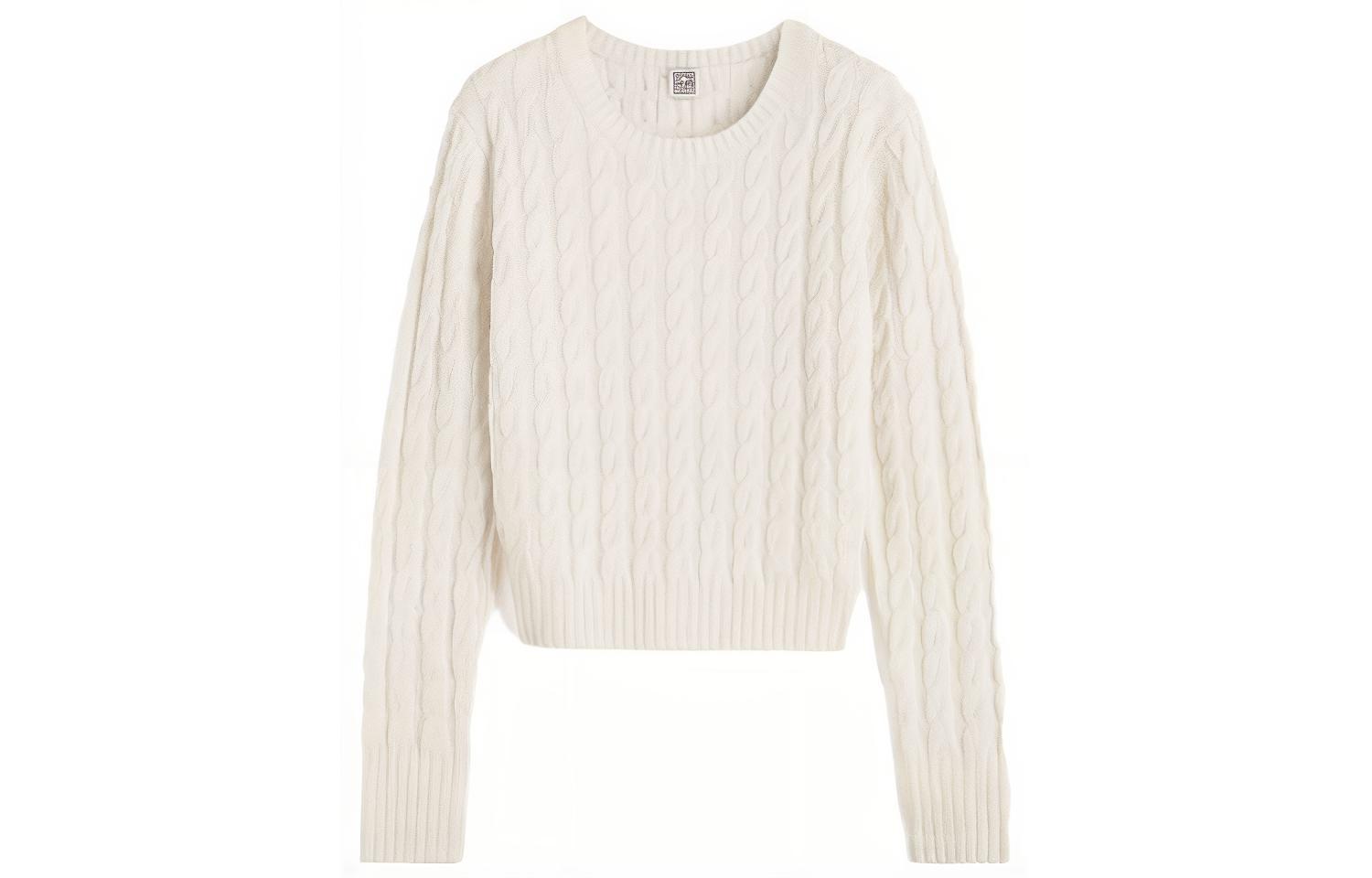 (Women) TOTEME  Cable Knit Round Neck Sweater. 234WRTWTP172YA0008055
