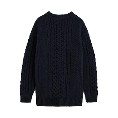 (Women) TOTEME Casual Navy Blue Long-Sleeve Cashmere Sweater. 234WRTWTP156YA0012016