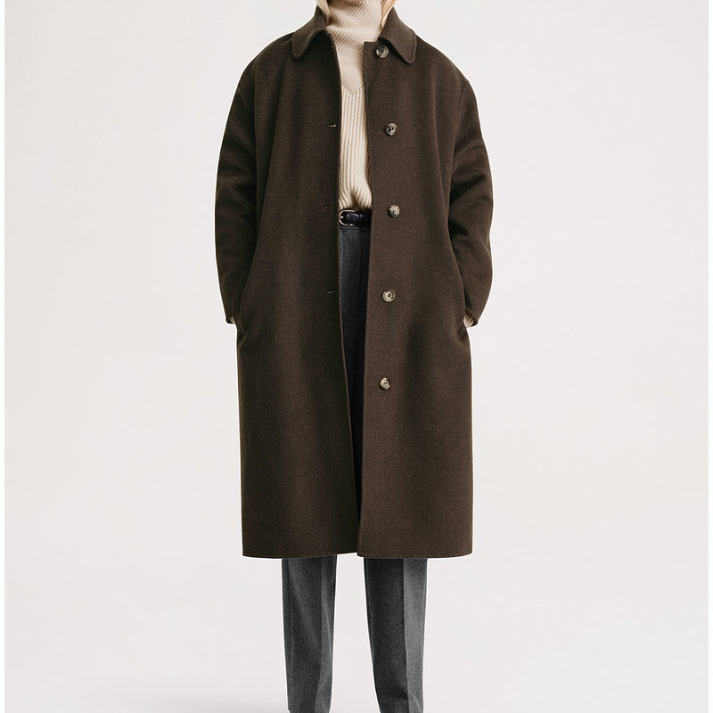Lookbook (W) TOTEME 巧克力混色中長羊毛大衣 234WRTWOU012FB0006021