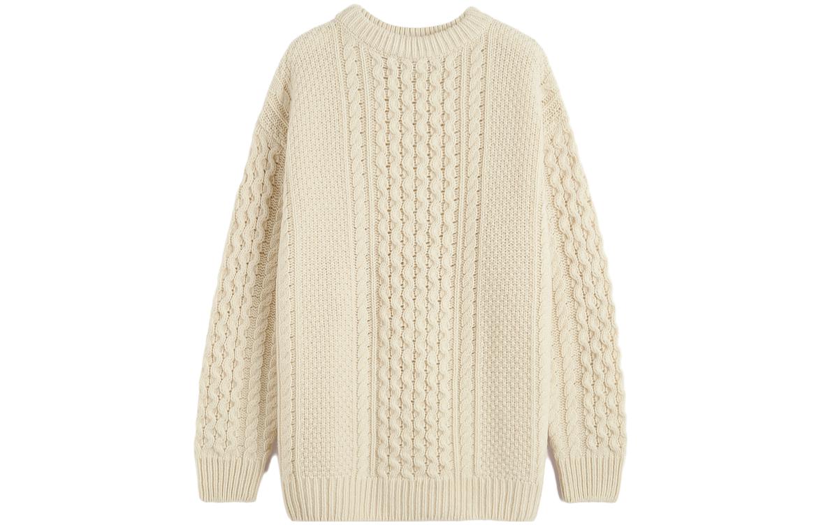 (Women) TOTEME  Chunky Cable Knit Crewneck Sweater - Cream 234WRTWTP156YA0012055