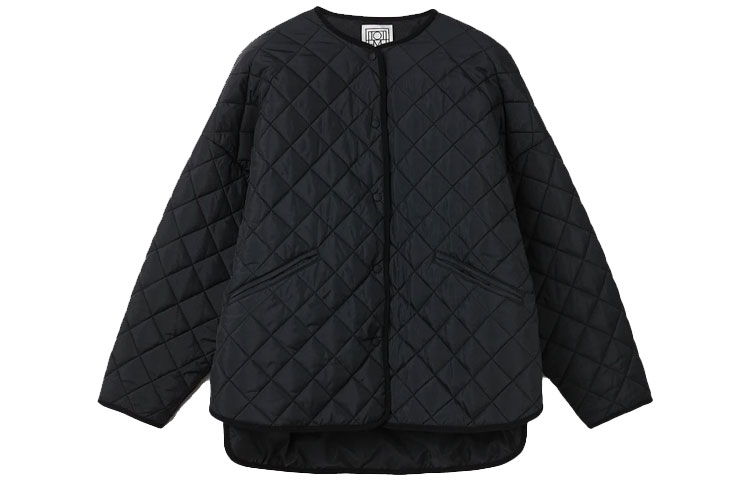 (Women) TOTEME  Classic Loose Quilted Cotton Jacket Black Winter Coat. 211177732200